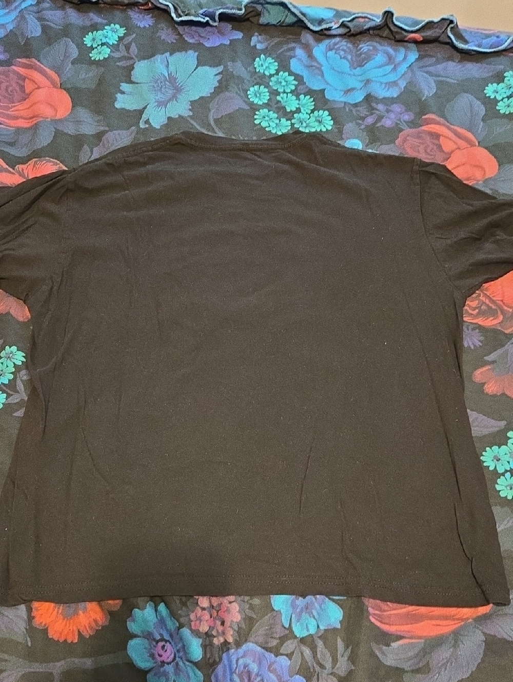 Disney Black Short Sleeve Tee with Neon Cheshire Cat Graphic - Picture 3 of 3